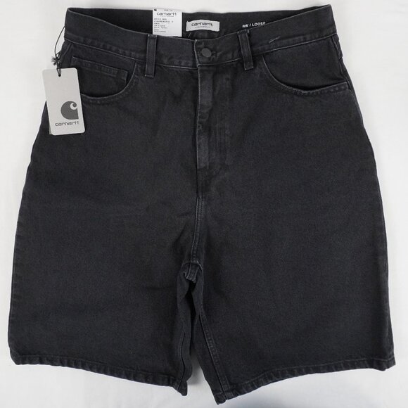 Carhartt WIP Brandon Loose Fit Short in Black Stone Washed Women's Size M - NWT - Picture 1 of 8